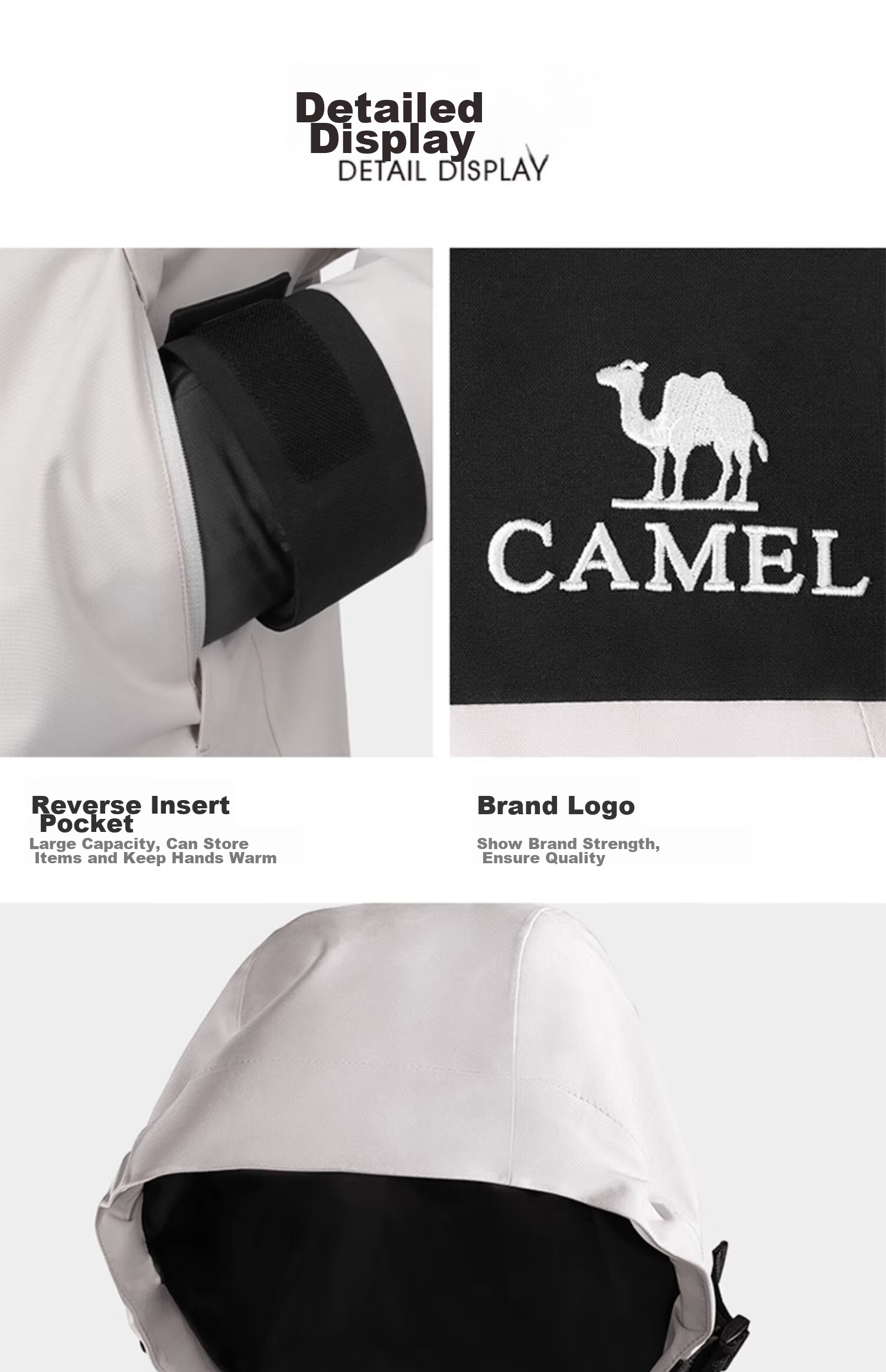 CAMEL Three-In Waterproof Jacket with Fleece Inner Liner, Outdoor Jacket for Tibet Travel And Mountaineering A13CAEO149 20