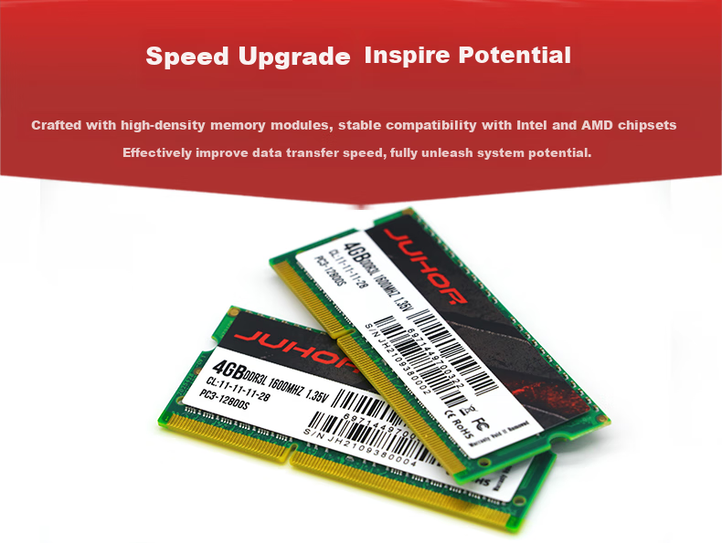 JUHOR 8GB DDR3L 1600 Laptop Memory Module, Low Voltage 1.35V 2