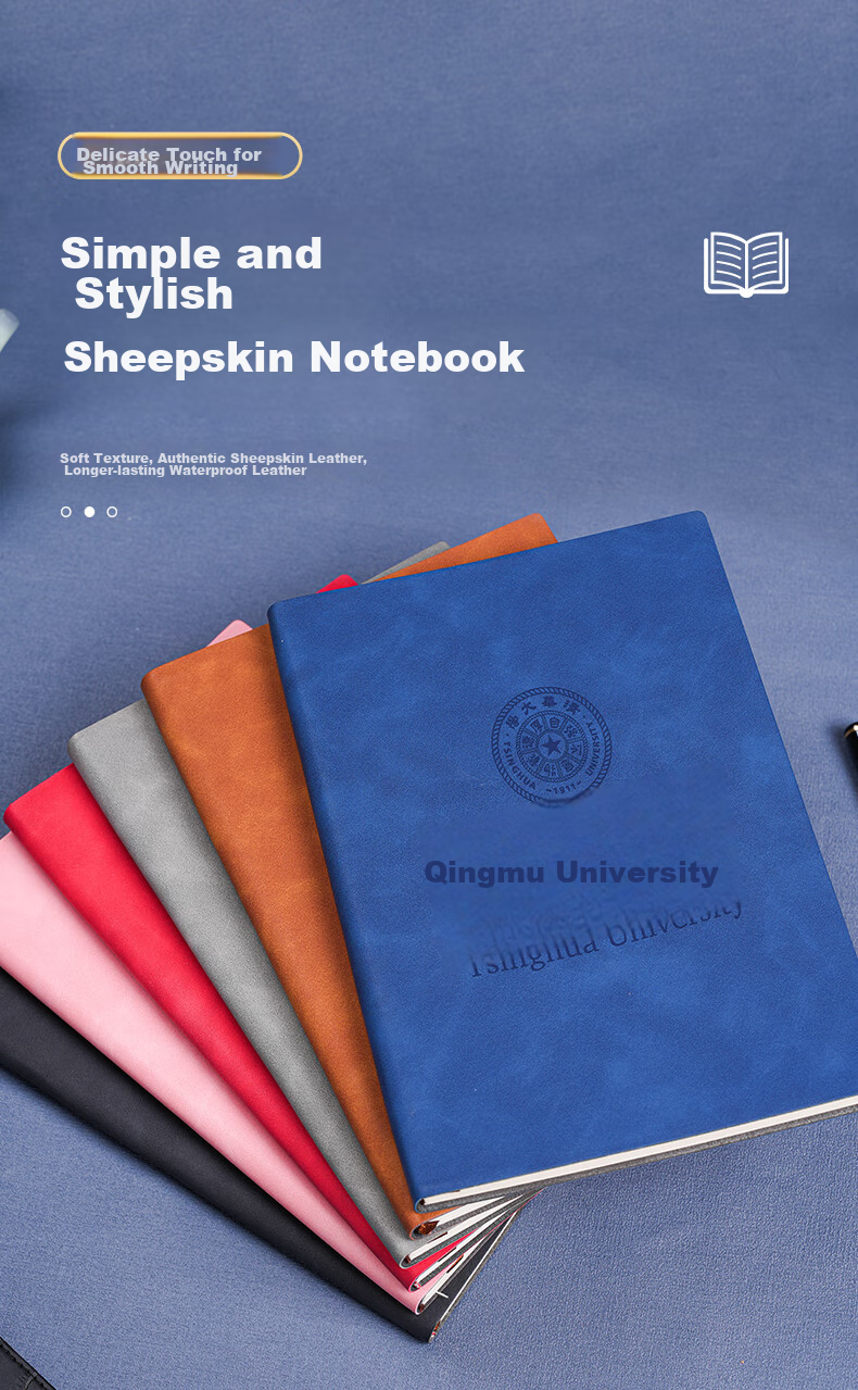 TENGXIONG [Lowest Price Online] Business Notebook A5 Thick B5 Journal Sheepskin Cover Diary Soft Cover Notebook for Office Work Log Stationery Meeting Record Book Customizable 1