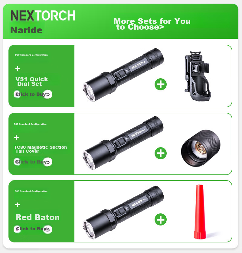 NEXTORCH P80 High Brightness Flashlight 2100 Lumens Outdoor Tactical Long Battery Life Super Bright Patrol Emergency Light 1
