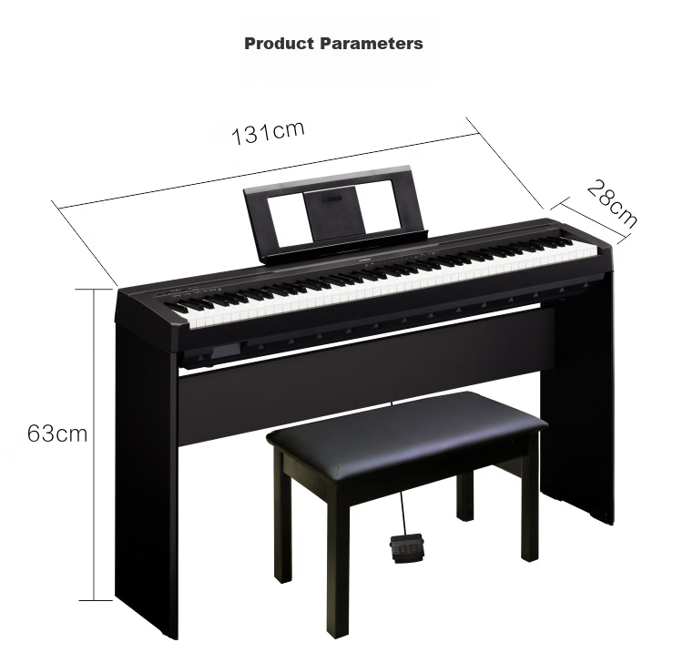 YAMAHA P45 Matching Black Wooden Stand, Universal Stand for Digital Piano 1