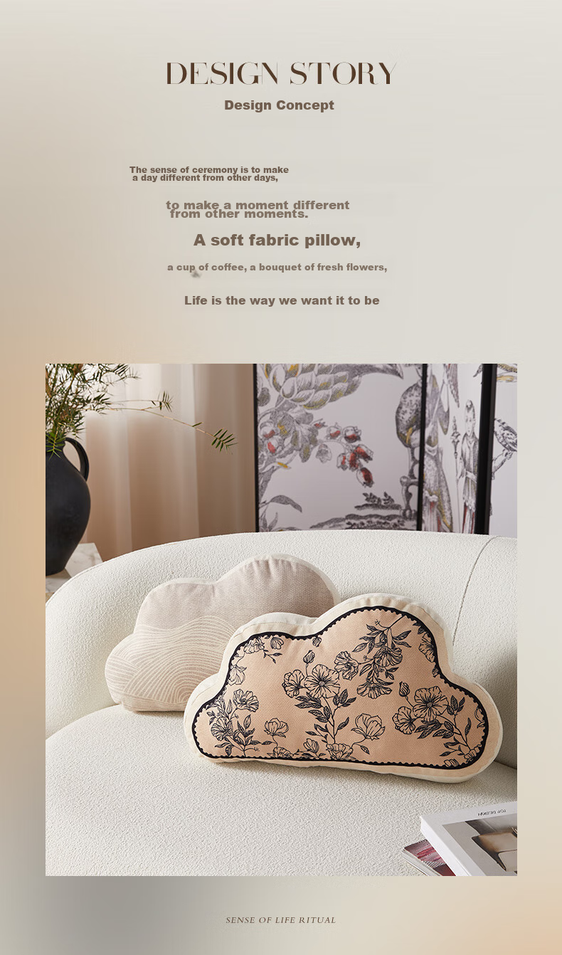 Fanyejia Dopamine Embroidered Pillow, Living Room Cushion, Bedside Backrest, Office And Car Seat Pillow, Sofa Lumbar Support with Pillow Core 2