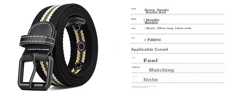 HALFEEL Canvas Belt for Men, Pin Buckle Leather Belt, Trendy Student Youth Belt, Casual Business Fabric Belt, Outdoor Military Training Gift 5