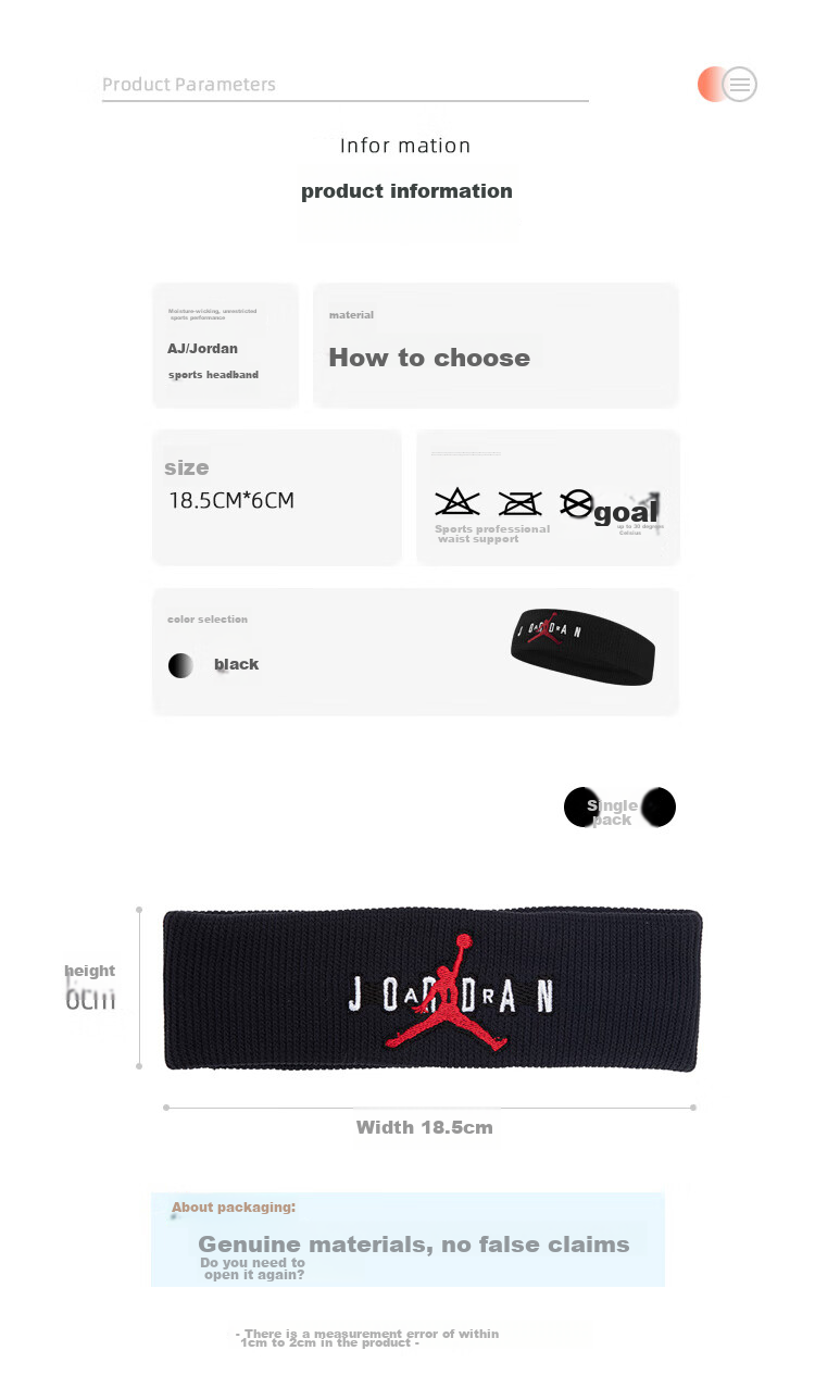 NIKE AJ Headband Sweat-Absorbing Band, J1007580134OS, Red And White, One Size Fits All 5
