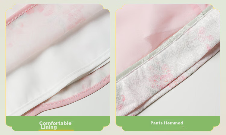 Menghu Jinse Hanfu Girls' Spring 2026 New Chinese Tang Suit, Children's Traditional Ancient Costume Pants Set, Pink, Size 130 8