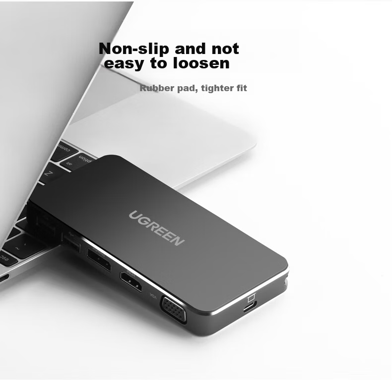 UGREEN Type-C Expansion Dock, Computer Converter, Gigabit Ethernet Port Expansion Dock, 4K 60Hz Gaming High Refresh Rate HDMI Adapter, Multi-Functional Interface for Computers, Compatible with Apple And Huawei 10