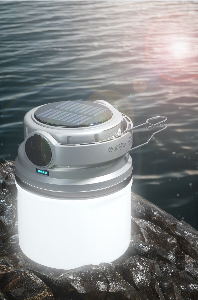 WARSUN Camping Solar Rechargeable Outdoor Emergency Power Outage Super Bright LED Lantern 16