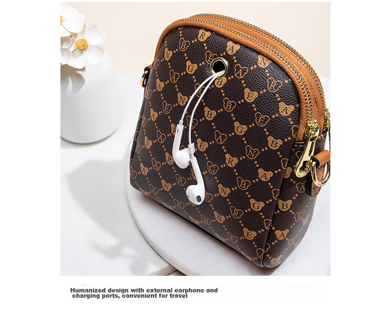 Xiaoxiongyilian Shoulder Crossbody Mini Bag for Women, Phone Pouch, Fashionable Versatile Mini Handbag, Printed Bucket Bag, Valentine's Day Gift 10