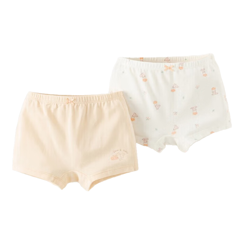 DAVE & BELLA [Two-Pack] Children's Underwear, Girls' Mid to Big Kids' Antibacterial Printed Boyshorts