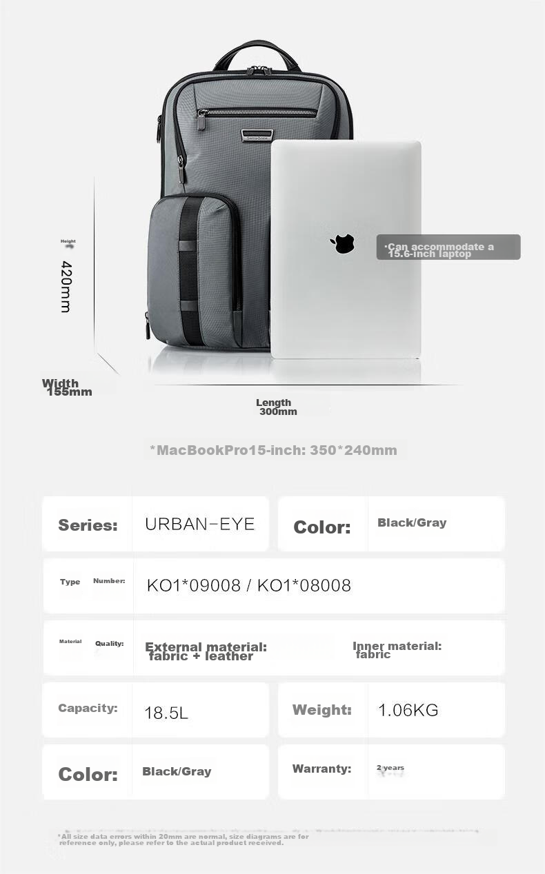 Xinxiuli Large Coffee Bag Men's Backpack, 15.6-Inch Laptop Bag, Business High-End Large Capacity Travel Bag, Father's Gift KO1 13