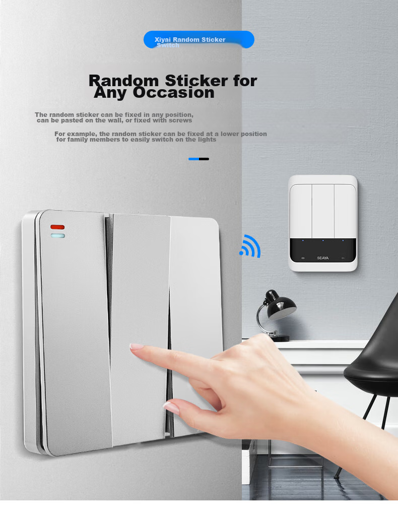 Xiya XYKGJL Smart Switch, Wireless Remote Control for Home Use, No Wiring Required, Remote Control Light Switch Device 15