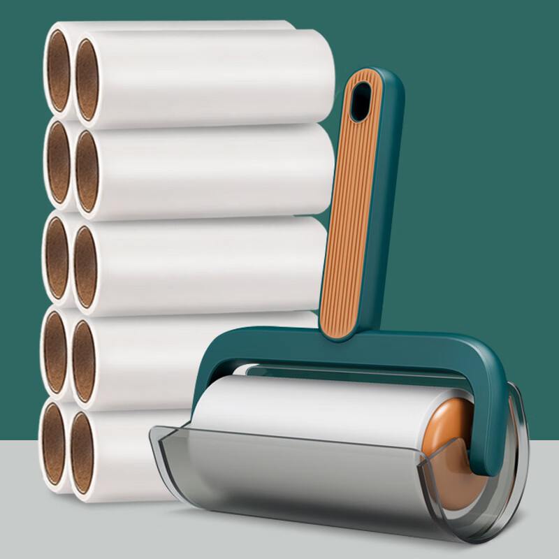 MR Lint Roller with Lid, 10cm Diameter, 10 Rolls, 600 Sheets, Tear-Off Paper for Clothes And Pet Hair Cleaning