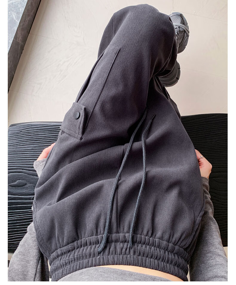 Langsha Women's Wide-Leg Casual Cargo Pants Spring High-Waist Loose Slimming Pear-Shaped American Style Sports Casual Straight Sweatpants 10