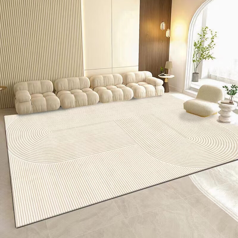 Qimian Belgian Velvet Living Room Carpet, Stain-Resistant, Non-Slip, Easy to Clean, Inspirational Impression, Light Luxury Minimalism, 180*250cm