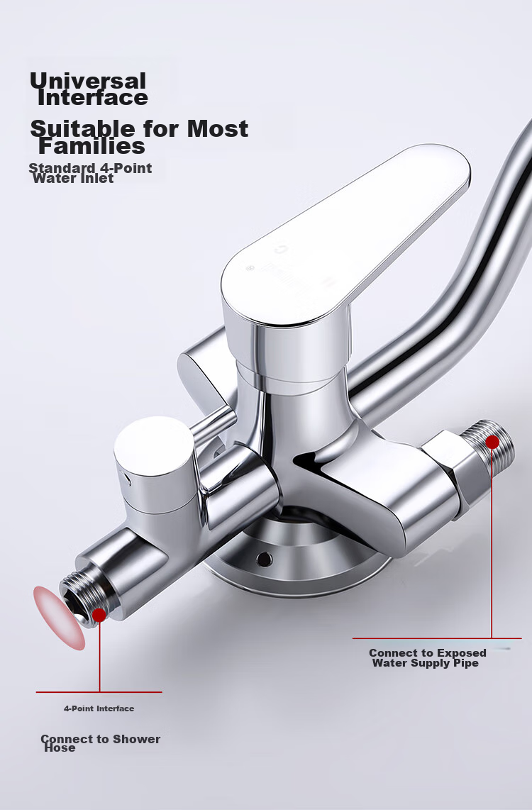 Larsd Shower Mixing Valve, Surface-Mounted Shower Faucet Mixer with Copper Body, Hot And Cold Shower Head Switch LD6306 12
