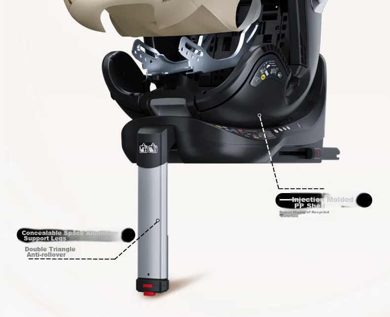 Innokids Child Safety Car Seat, Suitable for Ages 0-4 Ventilated And Heated, 360° Rotation, I-Size Certified, IK16N Black 25