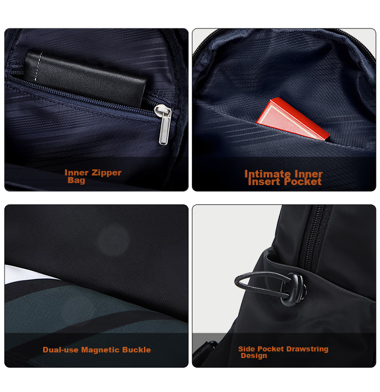 GOLF Chest Bag for Men, Contrasting Color Shoulder Crossbody Bag, Casual Phone And IPad Bag, Multi-Compartment Sports Small Backpack, Running Pack 18