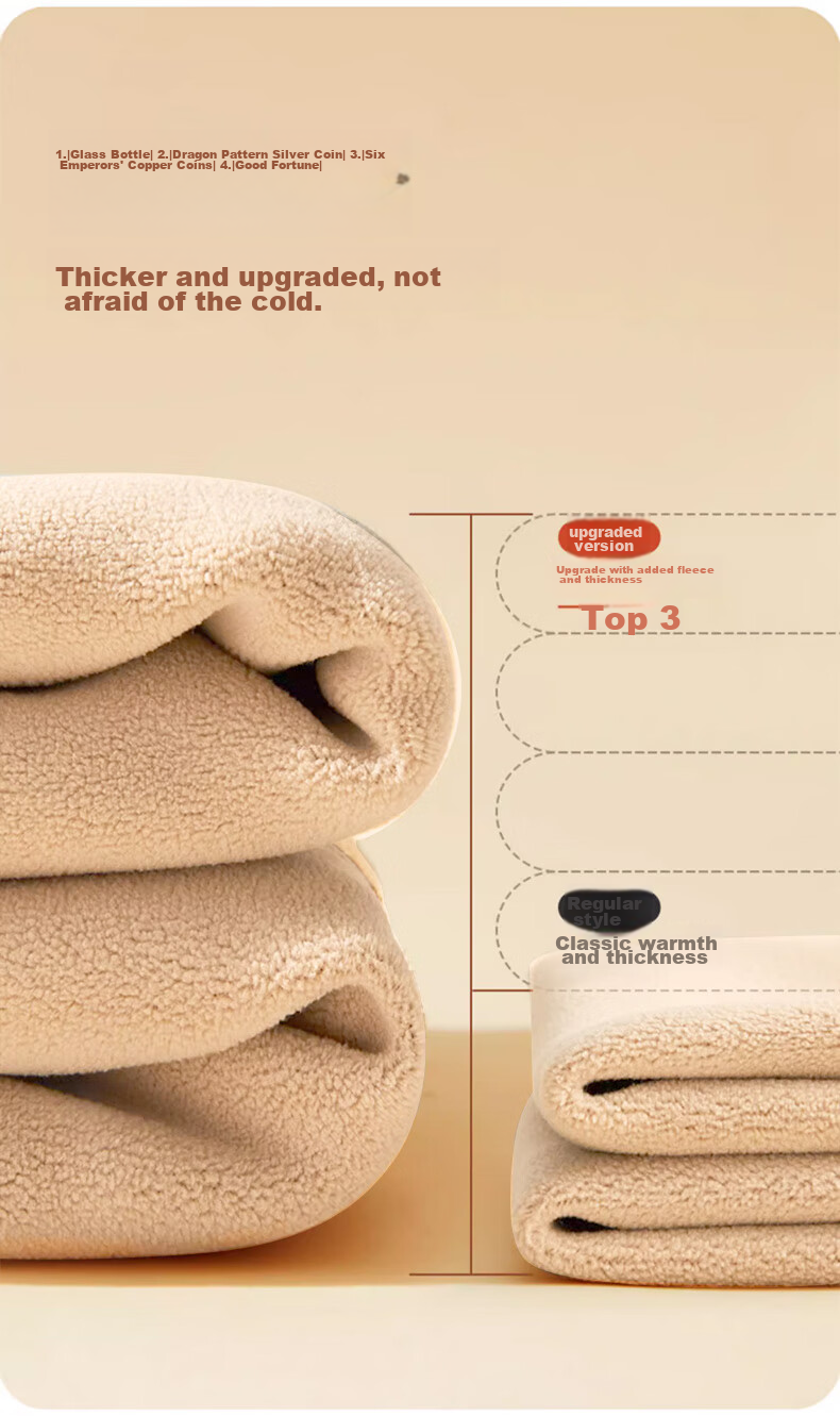 LangSha Thermal Underwear for Men [26 Autumn And Winter New Product], Fleece-Lined Thickened German Wool Heat-Generating Wool Silk Knee Protection Lamb Wool Cotton Pants 13