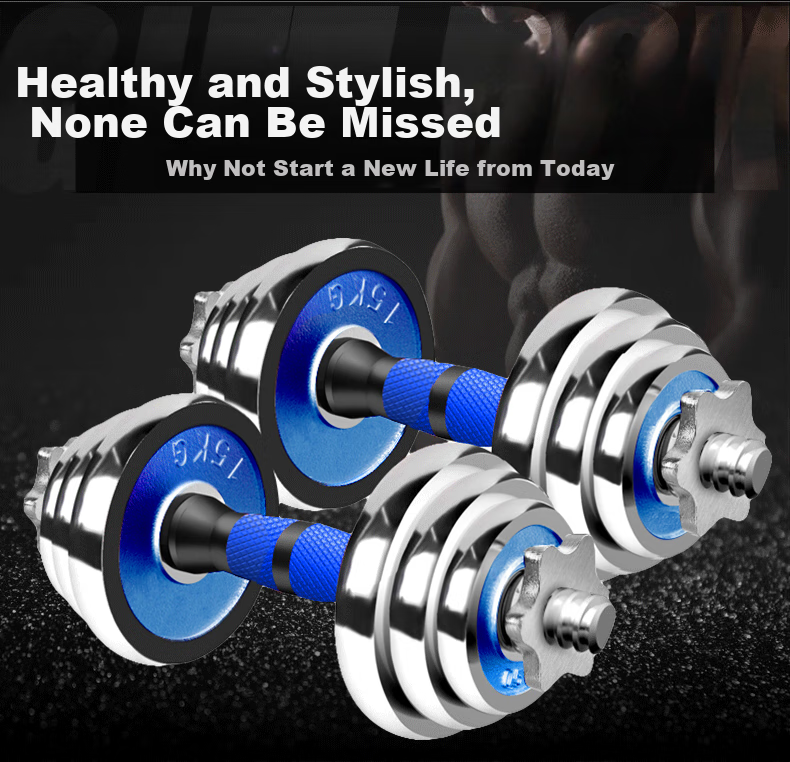 Chengyue Electroplated Dumbbell And Barbell Set, 15kg, Adjustable And Detachable Fitness Equipment for Men And Women, CY-066 8