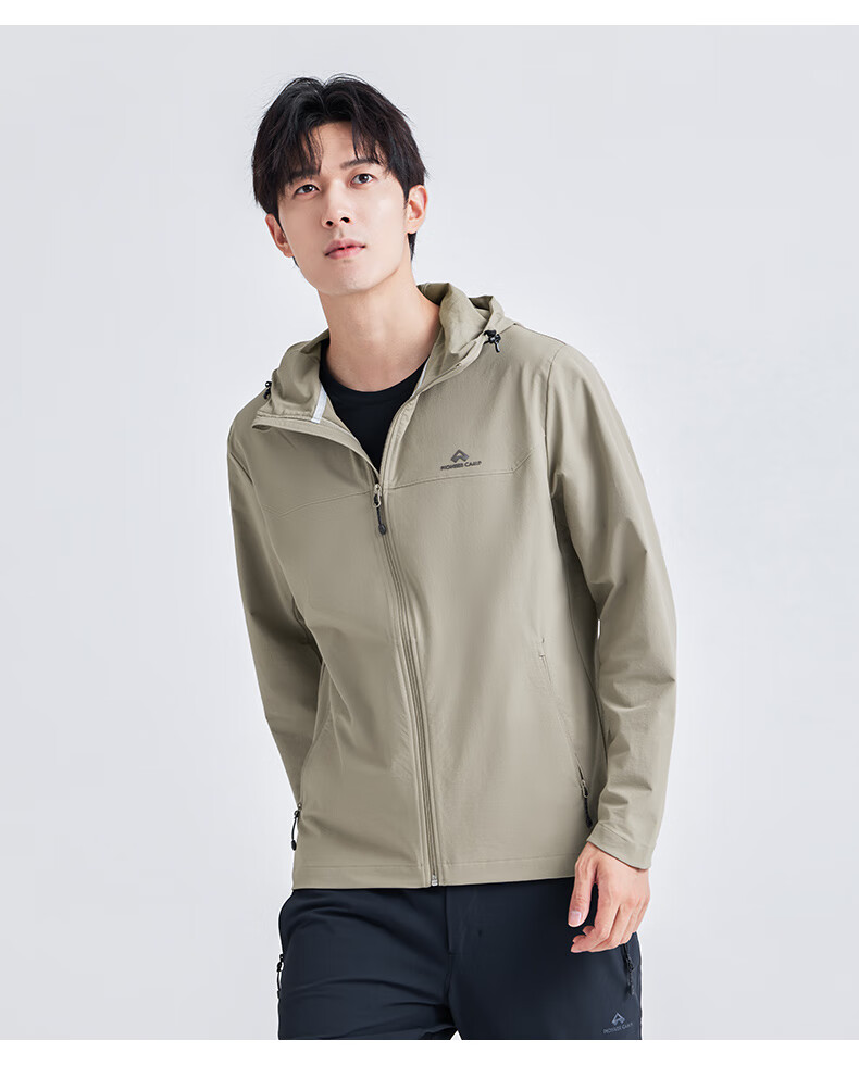 Pioneer Camp Sea Lion Soft Shell Jacket for Men, Spring And Summer Windproof Quick-Dry Breathable Jacket, Outdoor Hiking Mountaineering Sports Running Hooded Coat 12