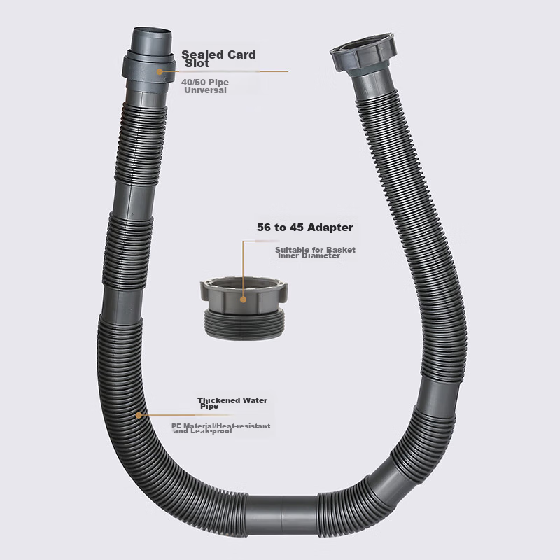 Larsd 9120 Kitchen Sink Drain Pipe, Extended Pipe, Vegetable Washing Basin And Dishwashing Sink Extended Drain Pipe, Extension Accessory