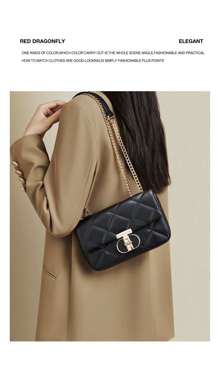 RED DRAGONFLY 2026 New Leather Handbag, Cowhide Crossbody Shoulder Bag, Small Square Bag, Birthday Gift for Girlfriend Or Mother 8