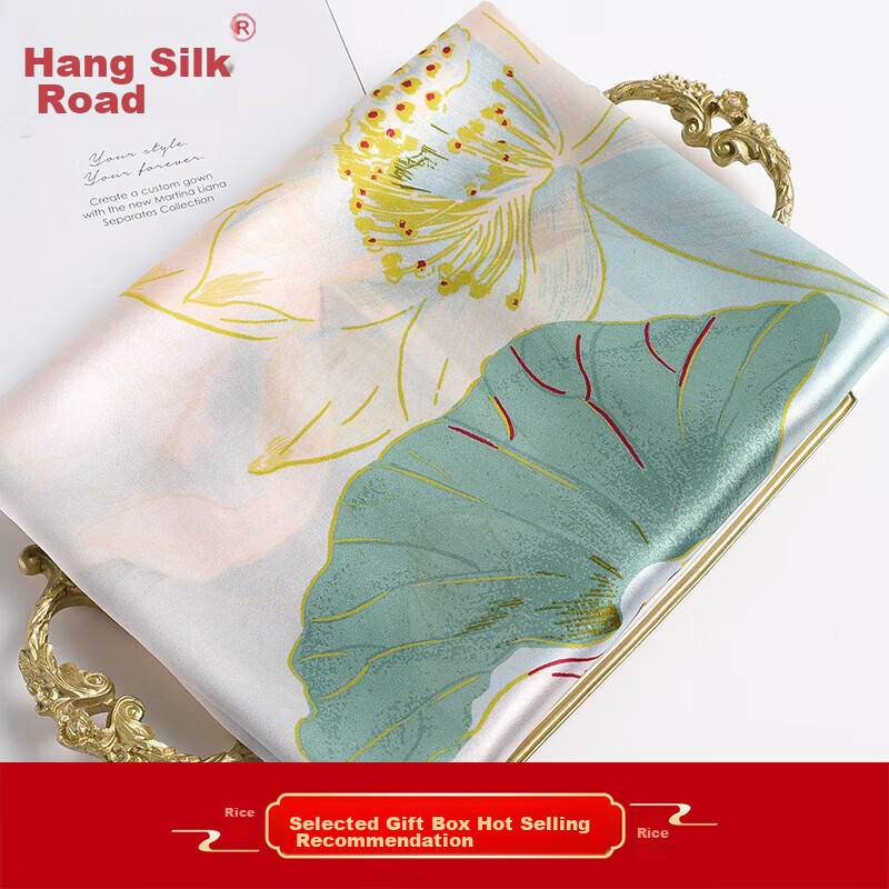 Hangsilu Silk Scarf for Women, Chinese Style Long Scarf, Mulberry Silk Shawl, Birthday Gift, Mid-Autumn Festival Gift for Mom And Teachers