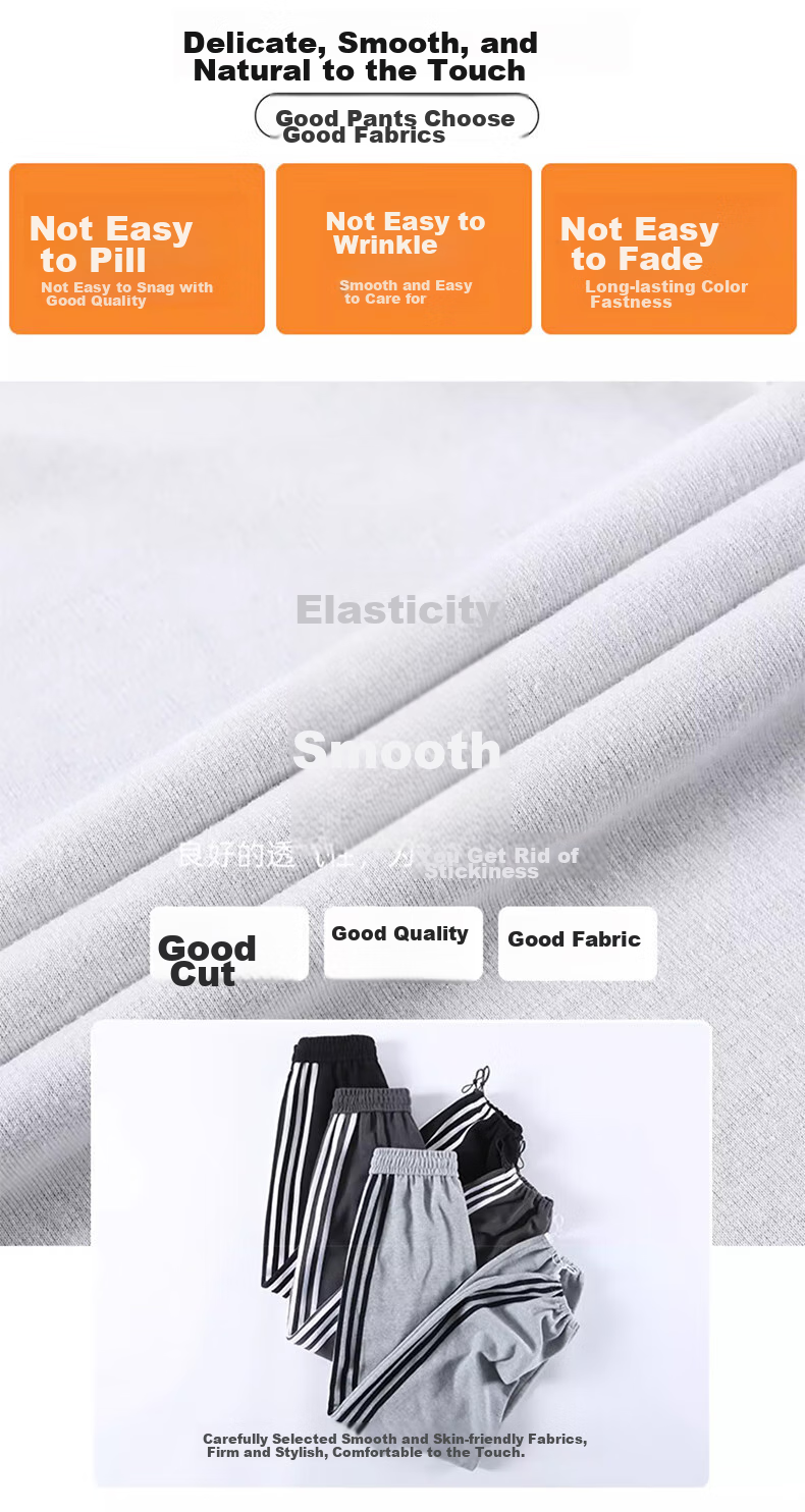 LangSha Women's Leggings with Two-Way Wear, Straight-Leg Three-Stripe Cotton Pants, Autumn Outer Wear, Sports Pants with Elastic Cuffs, Loose High-Waist Drawstring Sweatpants 12