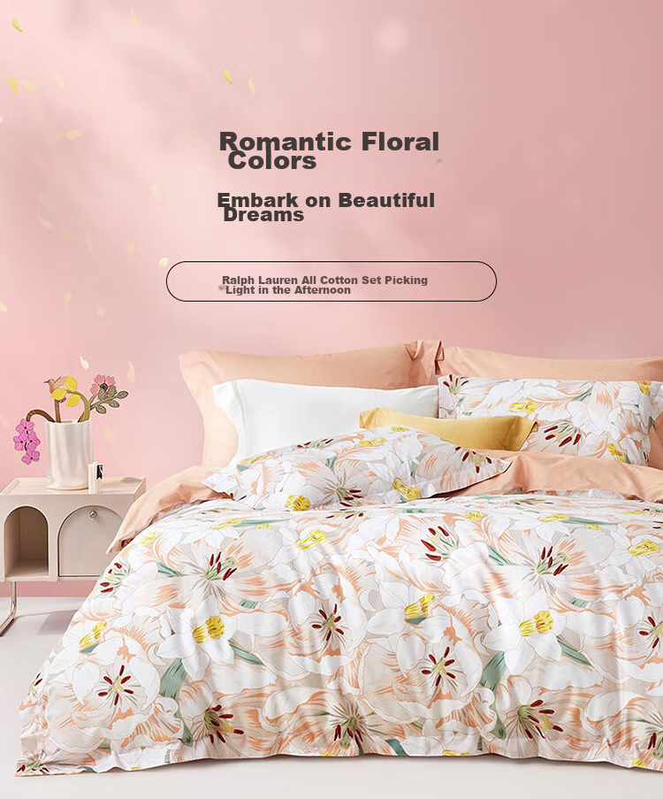 LUOLAI Home Textiles 100% Pure Cotton Bedding Set, Chinese Style Bed Sheet And Duvet Cover Double Set, 200*230cm 1