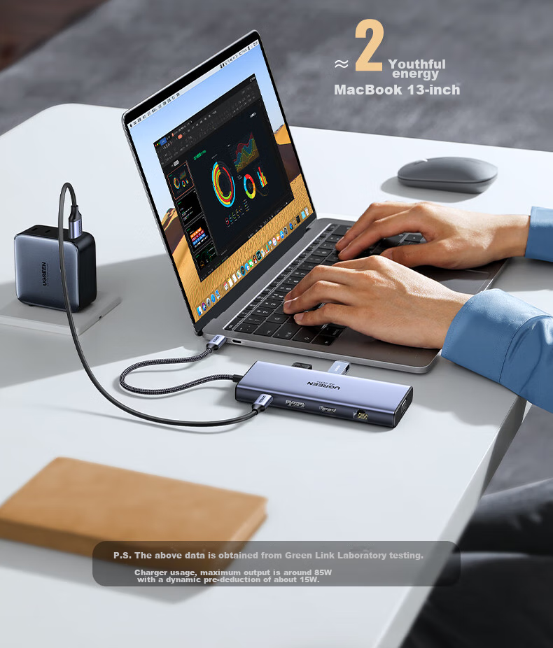 UGREEN Type-C Four-Screen Display Dock, USB-C to DP/HDMI/VGA Converter, Thunderbolt 4 Expansion Dock, Multi-Screen Extension, 4K Split-Screen Extension, Compatible with Honor And Huawei Computers And Phones, MST 20