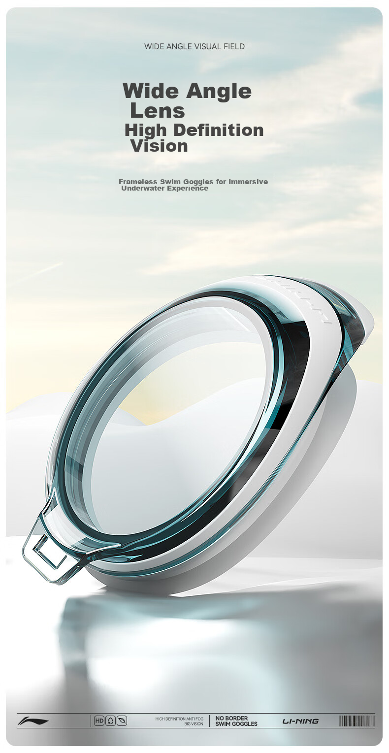 Li-Ning Swimming Goggles for Women, High Definition Anti-Fog Swim Glasses for Men, Adult Myopia Swimming Goggles And Swim Cap Set, 55-808 White, -4.00 Diopters 2