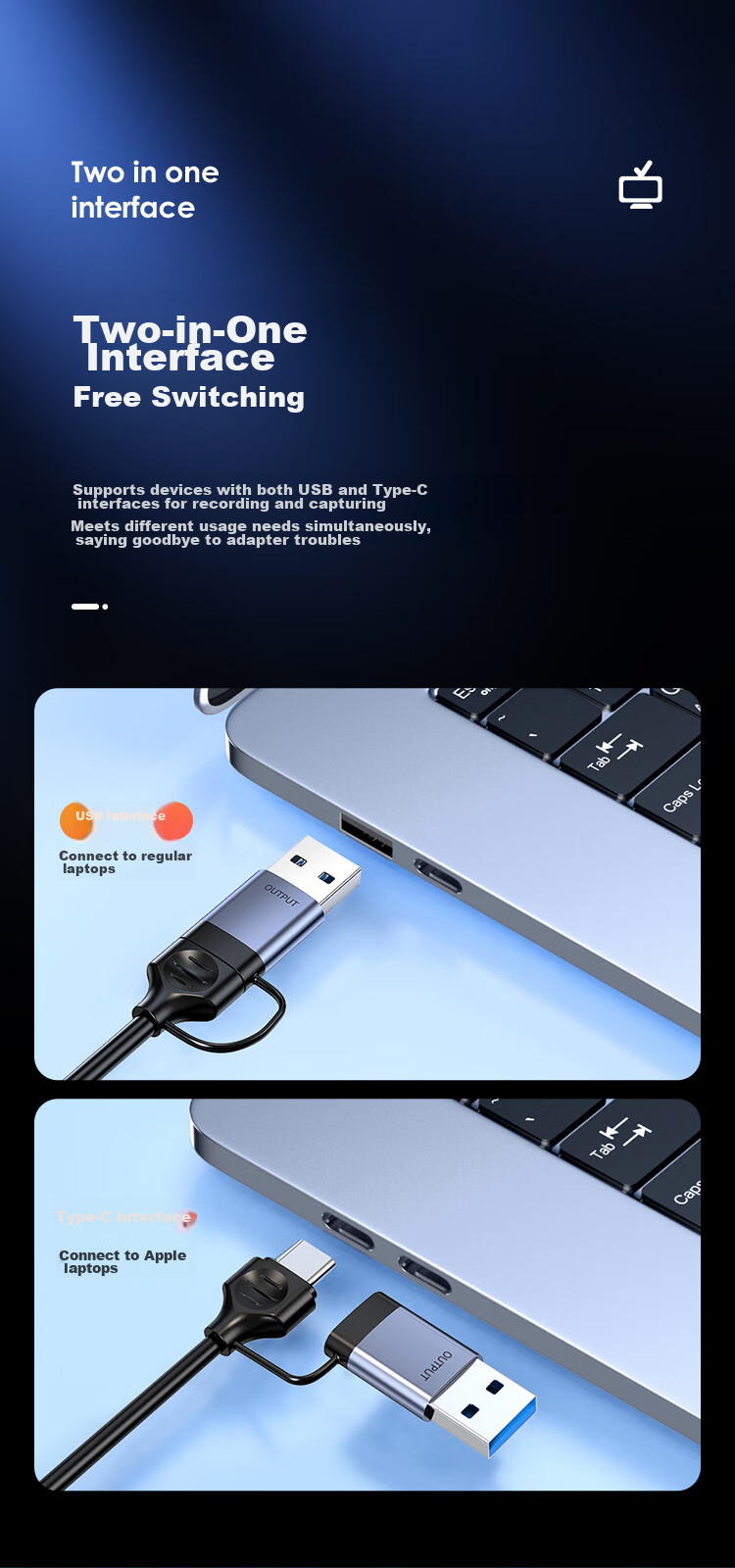 BIAZE HDMI Video Capture Card, 4K Input, Compatible with Switch/PS5, Laptops, Smartphones, Cameras, Douyin Live Streaming, USB3.0/Type-C Recording Box, 2K 5