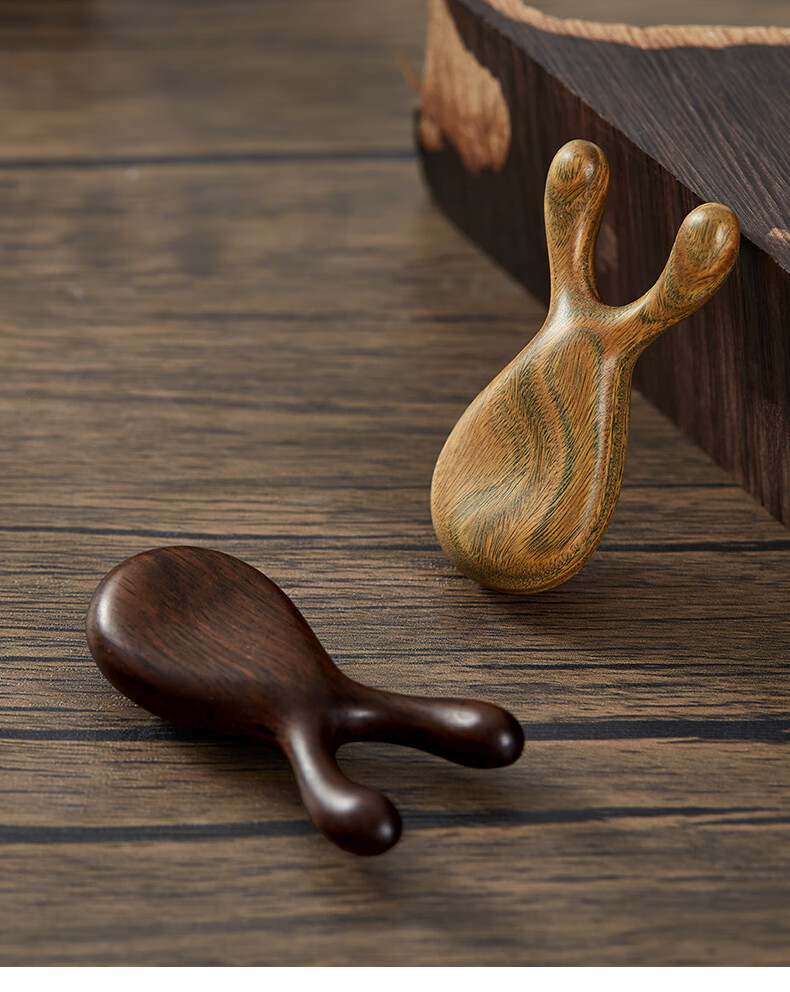 Chuxin Natural Ebony Wood Eye Massager, Creative Deer Antler Nose Beauty Device, Facial Meridian Acupoint Massage Tool 20