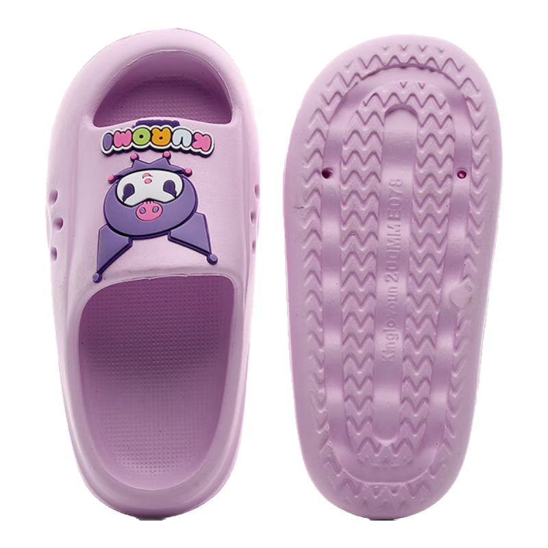 GUOLUOFEI Children's Slippers Summer Baby Bath Sandals for Boys And Girls Purple Kuromi 170mm Inner Length 17cm