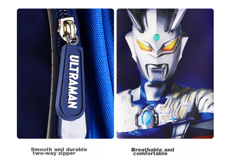 Ultraman Backpack for Primary School Boys in Grades 1-4, Lightweight Children's Double Shoulder Bag with Reduced Weight, Dark Gree 15