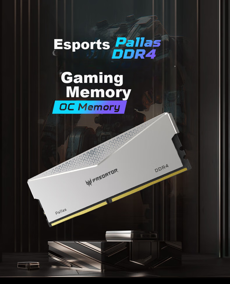 PREDATOR 32GB (16GB×2) Kit, DDR4 3600MHz, Desktop Memory Module, Pallas Series (C18), Black, Hynix CJR 1