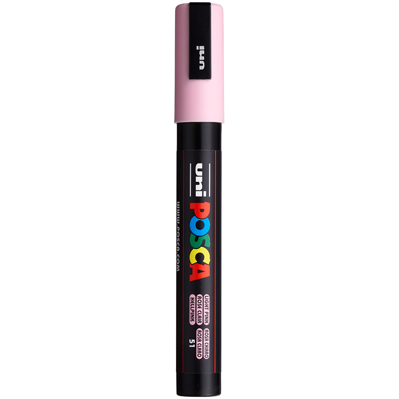 Uni Mitsubishi POSCA Acrylic Marker (Medium Size), Light Pink, Single PC-5M Brush, Poster Advertising Marker, Drawing Handwriting Graffiti Pen, Painting Watercolor Pen, Graduatio