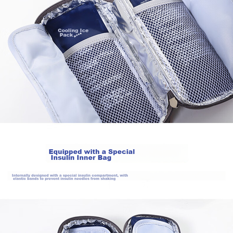 ASY Insulin Cooler Box Portable 2-8°C Medicine Refrigerator Breast Milk Cooler Insulin Insulation Bag Interferon Insulated Box Portable Airplane And High-Speed Rail Travel Medical Drug Storage Box Eye Drops Growth Hormone Injection Insulin Travel Kit Cold Storage Cooler Bag 9