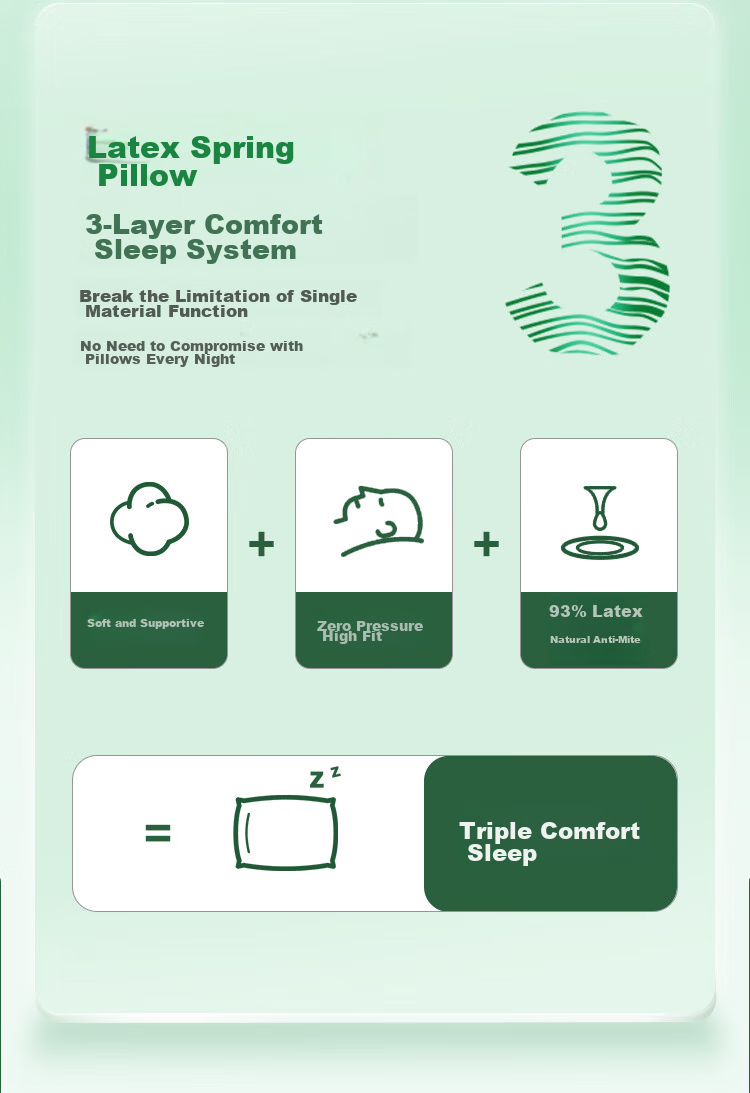Jinxiangshu Thai Natural Latex Pillow Spring Mattress Core Cervical Pillow Side Sleeping Anti-Snoring Adult Special Gift Box Set 7