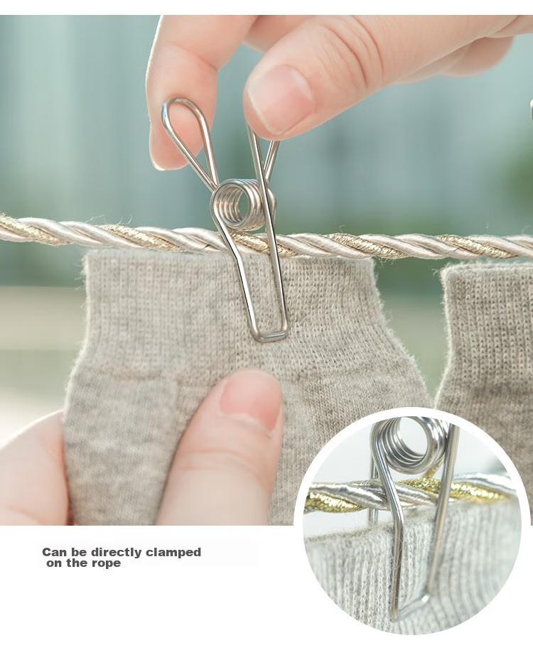 MENGTING Clothespins, Stainless Steel Clips, Quilt Clips, Sock Clips, Drying Clips, 20-Pack, Durable 9