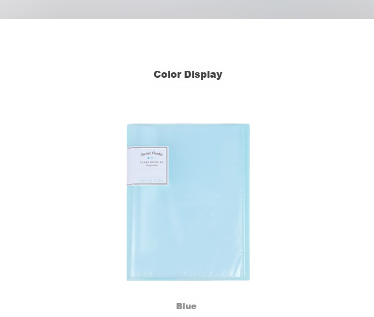 KOKUYO A3 Document Folder with Folding Design, Pastel Cookie Color, Blue, 20 Pockets, 1 Inner Page, 180-Degree Flat-Laying, Non-Slip Partitio 4