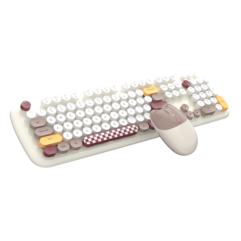 GEEZER Zero Wireless Retro Punk Keyboard And Mouse Set, Office Keyboard And Mouse Set, Mouse, Computer Keyboard, Laptop Keyboard, Beige