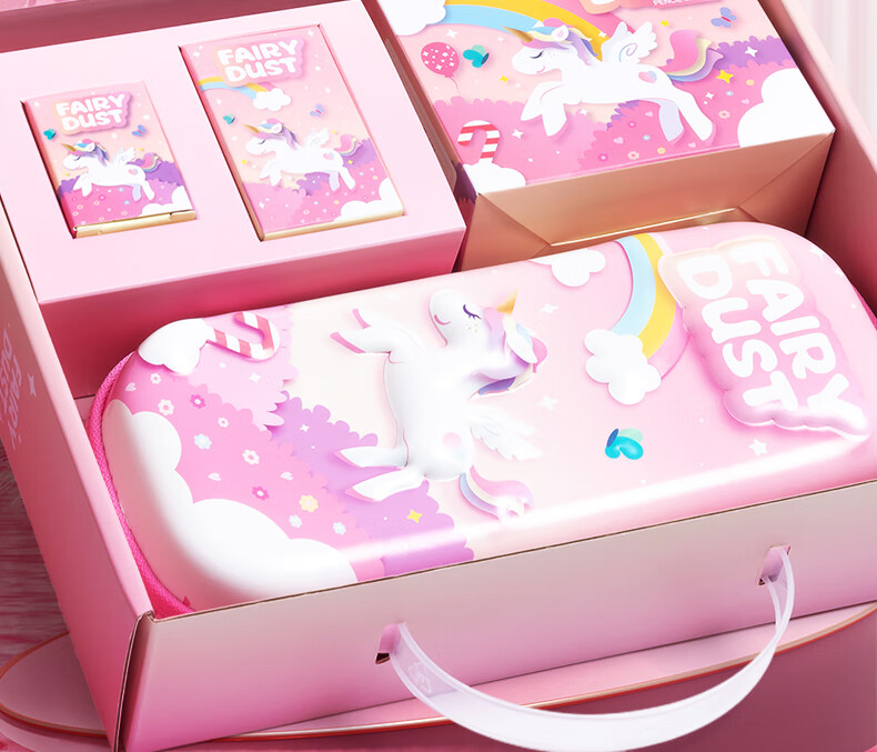 M&G Unicorn Elementary School Stationery Gift Box Set for Ages 7-14, Birthday Present, Little Girl's Gift, School Supplies, Kindergarten Graduation Gift for Girls 4