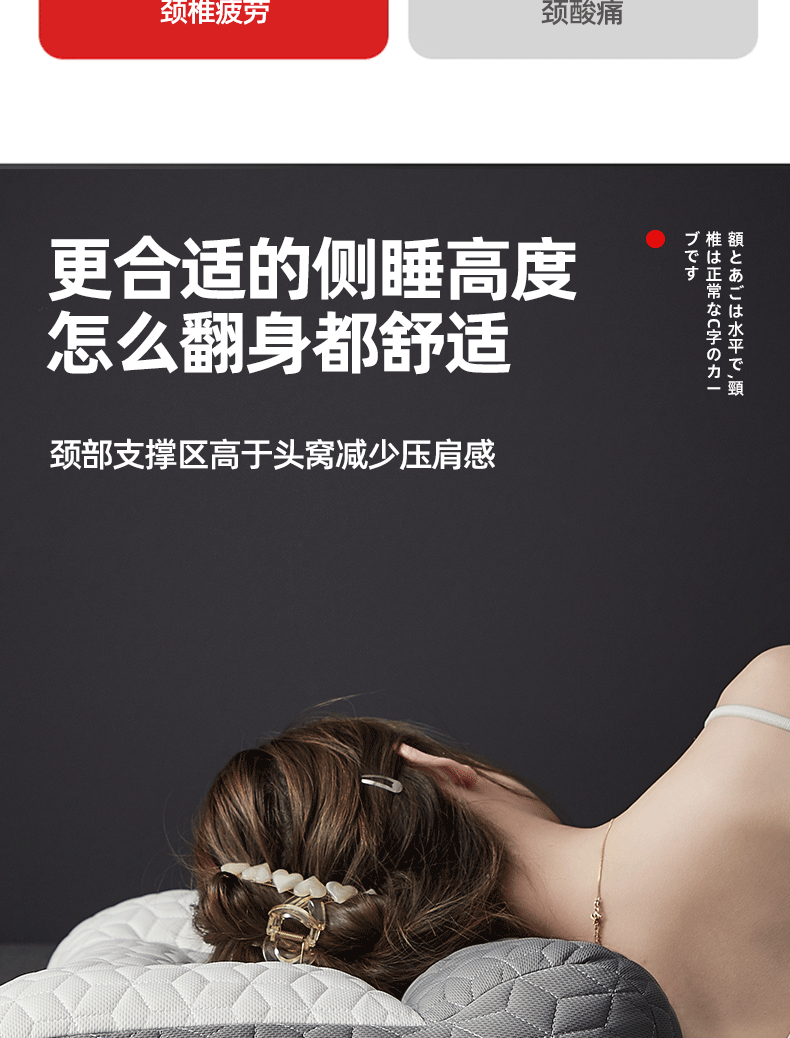 Huadn Cervical Pillow Neck Support Pillow for Cervical Spondylosis Deep Sleep Special Pillow for Students and Adults Summer Single Pillow Core 11