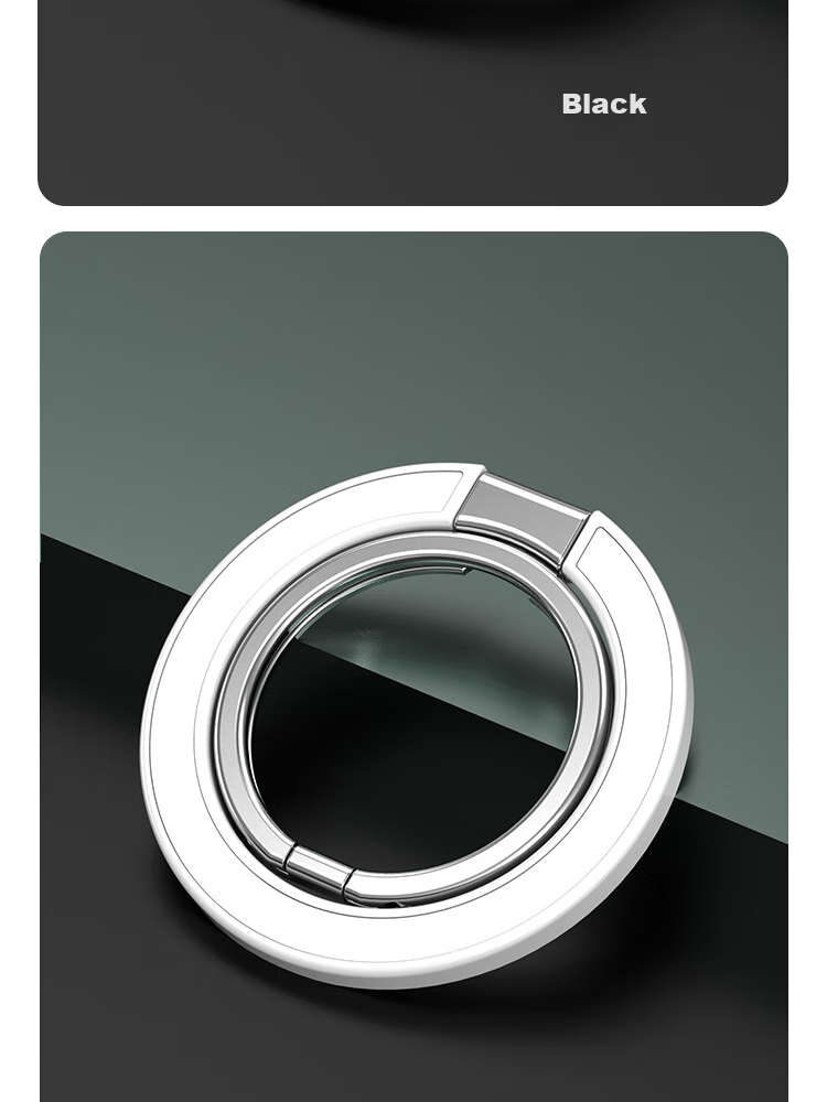 ESCASE Magnetic Phone Ring Holder for Apple IPhone 14 Pro And Huawei Mate 50, IPad Desktop Stand, MagSafe Compatible, Metal Alloy, Rotatable And Detachable, White DMF-02 Upgraded Versio 16