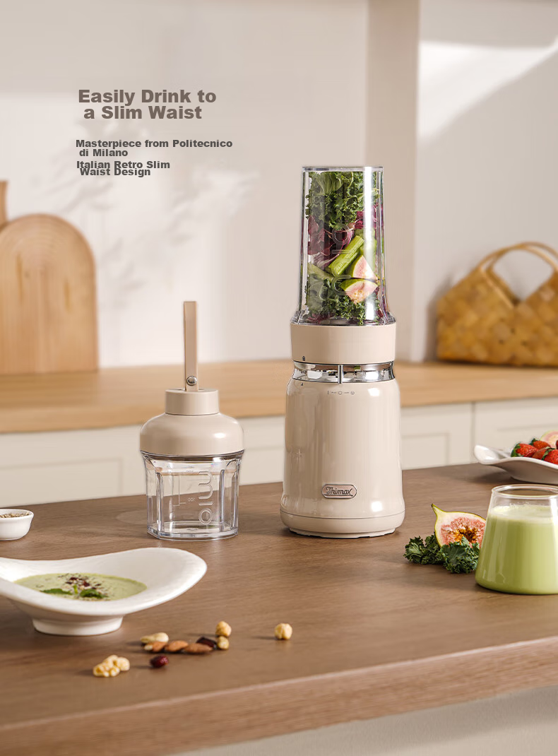 Thimax 15-Second Light Meal Kilowatt Blender, Home Small Multifunctional Food Processor, Fully Automatic High-Power Juicer [0.7L+0.3L Dual Cups] 3455 Meters 5