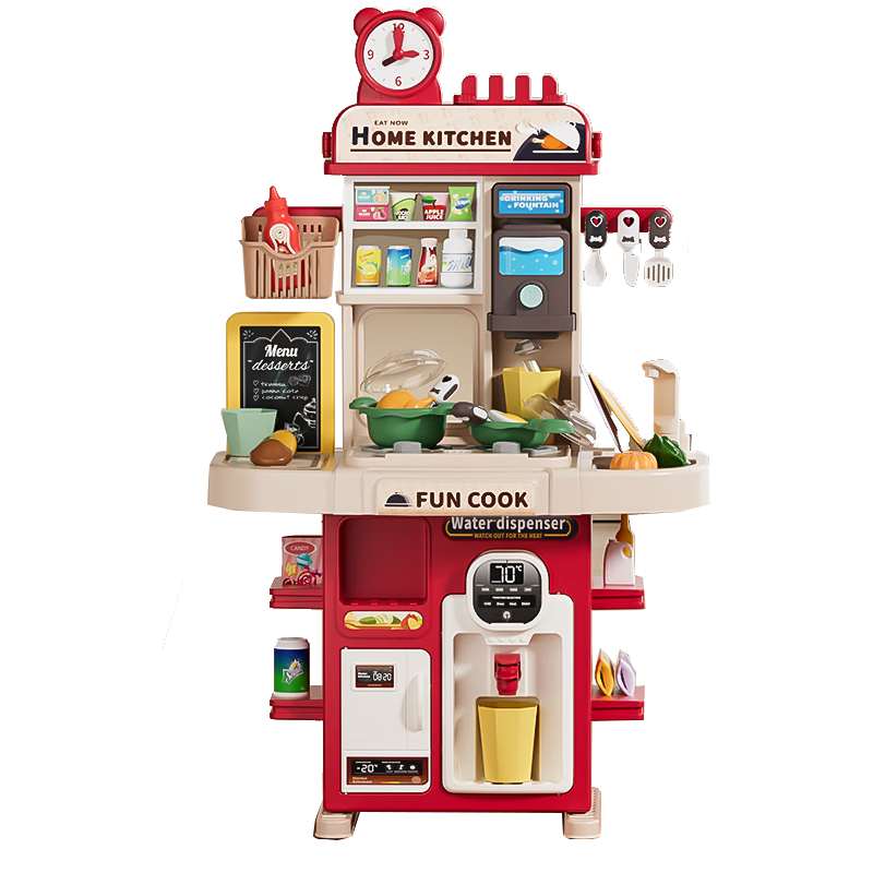 AoZhiJia Children's Girls' Toy Mini Kitchen Playset Pretend Cooking Set for Toddlers 3-6 Years Old Birthday Gift Simulatio