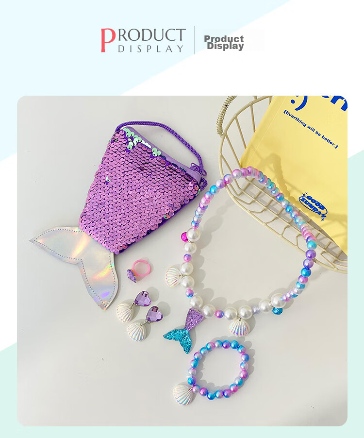 CHIMERA 6-Piece Mermaid Jewelry Set, Decorative Accessories for Children, Girls, And Young Women, Mid-Autumn Festival Gift 13