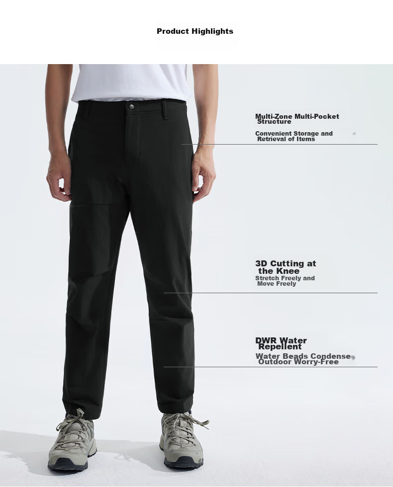 The North Face Men's Water-Repellent Long Pants, Comfortable Casual Outdoor Hiking 8AZ4, Black/JK3, Size 32 1