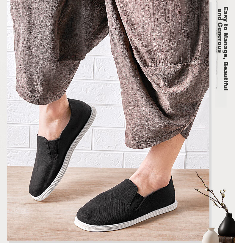 Weizhi Old Beijing Cloth Shoes for Men, Thousand-Layer Sole Cloth Shoes, Slip-On Chinese-Style Dad Shoes for Middle-Aged And Elderly, WZ6003 15